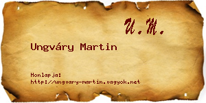 Ungváry Martin névjegykártya