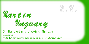 martin ungvary business card